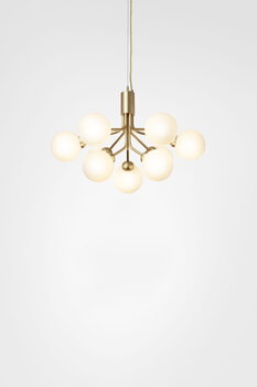 Nuura Apiales 9 pendant, brushed brass - opal white