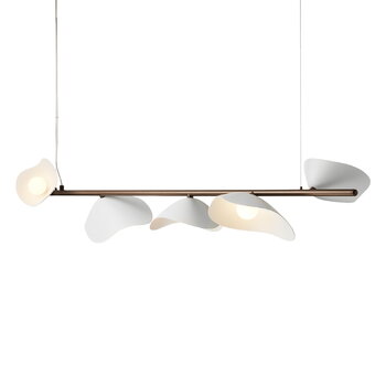 Nuura Lampada a sospensione Florii 5 Linear, bronzo scuro - bianco, immagine extra