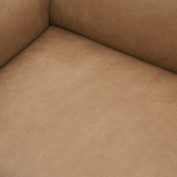 Muuto Outline Sofa, 3 1/2-Sitzer, Grace-Leder, Kamelbraun - Aluminium