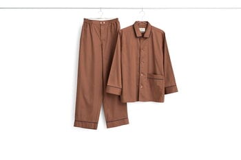 HAY Outline pyjama shirt, long-sleeved, milk chocolate