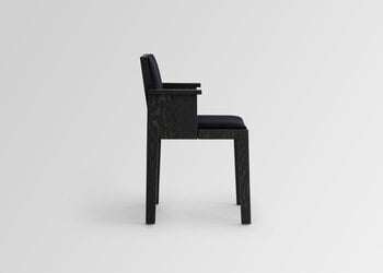 Vaarnii 016 Maasto dining arm chair, upholstered, black - black Kvadrat Alle, extra image