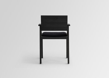 Vaarnii 016 Maasto dining arm chair, upholstered, black - black Kvadrat Alle, extra image
