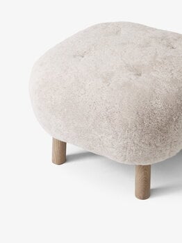 &Tradition Poltrona e pouf Little Petra, Moonlight - rovere oliato bianco