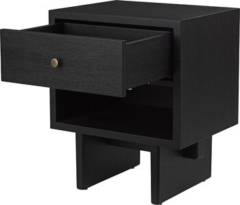 GUBI Private side table, black / brown stained oak