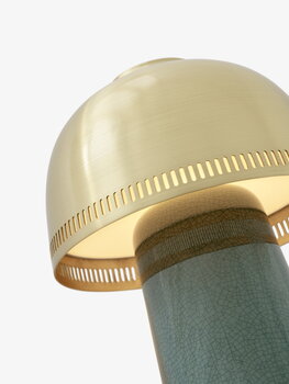 &Tradition Raku SH8 portable table lamp, blue green - brass