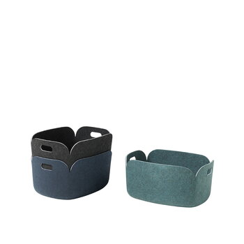 Muuto Panier de rangement Restore, bleu minuit