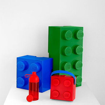 Room Copenhagen Contenitore portapranzo Lego con manico, rosso
