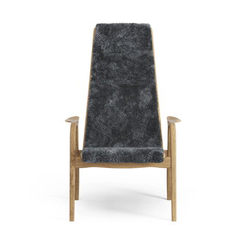 Swedese Lamino easy chair, sheepskin, charcoal