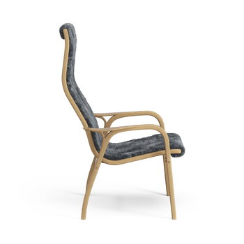 Swedese Lamino easy chair, sheepskin, charcoal