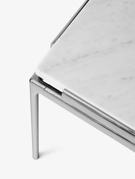 &Tradition Tavolino Sett LN11, marmo bianco di Carrara - cromo scuro