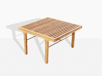 Sibast Table de salon RIB, 60 x 60 cm, teck - acier inoxydable