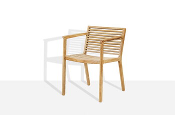 Sibast RIB dining chair with armrests, teak - stainless steel