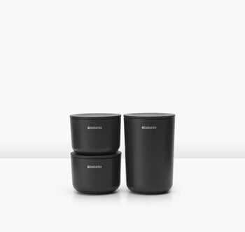 Brabantia ReNew storage pots, 3 pcs, dark grey