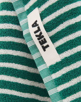 Tekla Bath sheet, teal green stripes