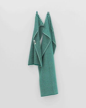 Tekla Bath towel, teal green stripes