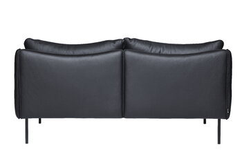 Fogia Tiki 2-sitssoffa, svart stål - svart Elmosoft-läder