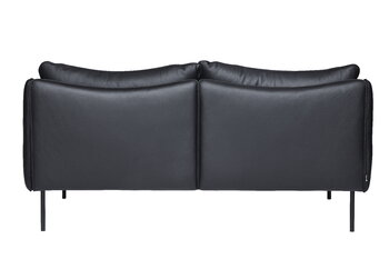 Fogia Tiki 2-seater sofa, black steel - black Elmosoft leather