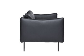 Fogia Tiki 2-istuttava sohva, musta teräs - musta Elmosoft nahka