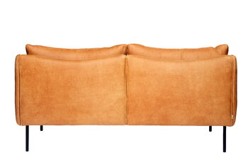 Fogia Tiki 2-istuttava sohva, musta teräs - konjakki nahka