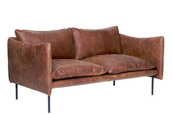 Fogia Tiki 2-istuttava sohva, musta teräs - vintage rangers nahka