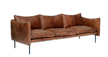 Fogia Tiki 3-seater sofa, black steel - vintage rangers leather