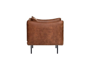 Fogia Tiki armchair, small, black steel - vintage rangers leather