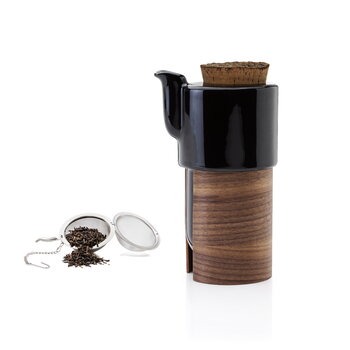 Tonfisk Design Warm teapot 6 dl, black - walnut, cork lid