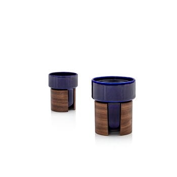 Tonfisk Design Warm cup 2,4 dl, set of 2, blue - walnut