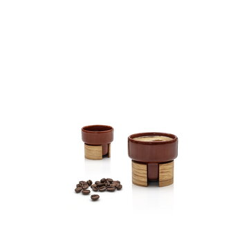 Tonfisk Design Warm espresso cup 0,8 dl, 2 pcs, brown - oak