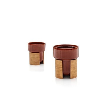 Tonfisk Design Warm cup 2,4 dl, set of 2, brown - oak
