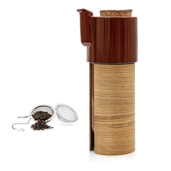 Tonfisk Design Warm teapot 1,1 L, brown - oak, cork lid
