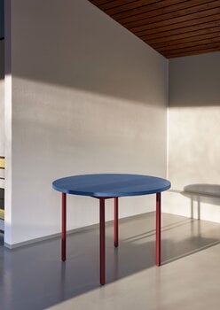 HAY Table Two-Colour, 105 cm, rouge marron - bleu
