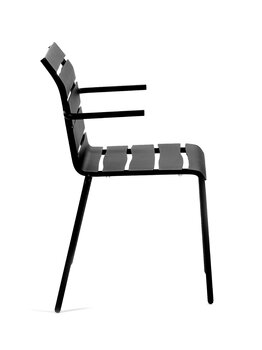 valerie_objects Aligned chair with armrests, black