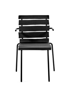 valerie_objects Aligned chair with armrests, black