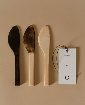 Lokal Helsinki Voi butter knife, partly charred maple