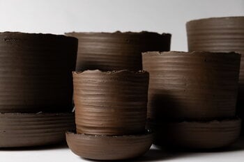Vaidava Ceramics Vaso con sottovaso Soil, S, marrone