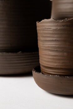 Vaidava Ceramics Vaso con sottovaso Soil, M, marrone