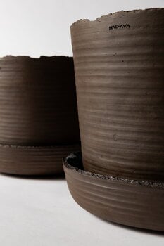 Vaidava Ceramics Soil kukkaruukku alusella, M, ruskea