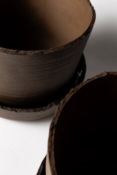 Vaidava Ceramics Soil Topf mit Untersetzer, L, Braun