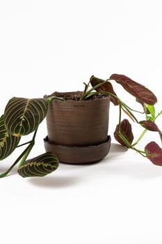 Vaidava Ceramics Soil kukkaruukku alusella, M, ruskea