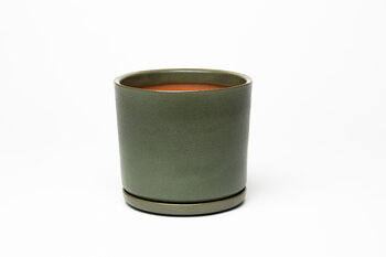 Vaidava Ceramics Vaso con sottovaso Moss, M, verde muschio