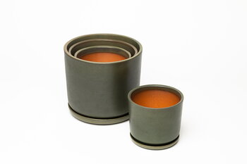 Vaidava Ceramics Moss Blumentopf mit Untersetzer, XL, Moosgrün