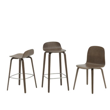 Muuto Visu bar stool, 75 cm, stained dark brown