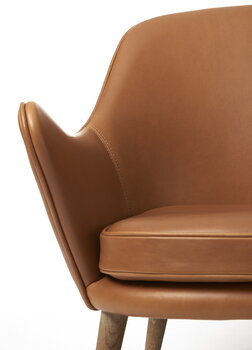 Warm Nordic Dwell armchair, cognac leather