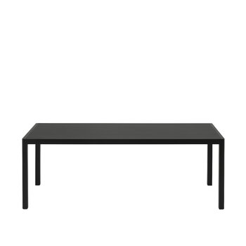 Muuto Workshop Tisch, 200 x 92 cm, Schwarz – schwarzes Linoleum