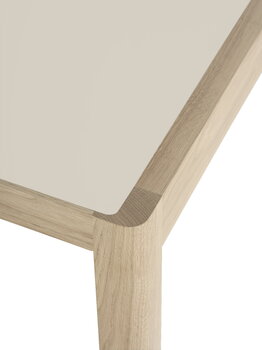 Muuto Workshop table, 130 x 65 cm, oak - warm grey linoleum