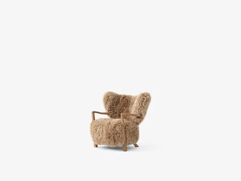 &Tradition Fauteuil lounge Wulff et pouf, peau de mouton Honey 50 mm - chêne