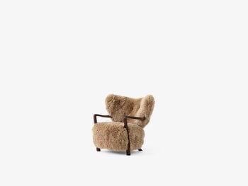 &Tradition Fauteuil lounge Wulff et pouf, peau de mouton Honey 50mm - noyer