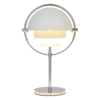 GUBI Multi-lite portable table lamp, chrome - white