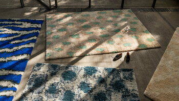 Hem Monster matto, 250 x 350 cm, sinivihreä - luonnonvalkoinen